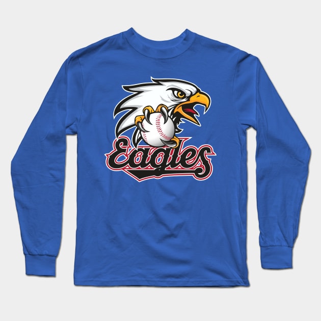 Eagles Baseball Logo Long Sleeve T-Shirt by DavesTees